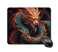 Chinese Dragon Mouse Pad 25 * 30cm - Non-Slip Rubber Base Mouse Mat Portable Square Desk Mat for Office, Laptop, Travel, Wireless Mice Mats - Waterproof & Durable Design