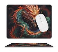 Chinese Dragon Mouse Pad for Office, Leather Mouse Mat with Non-Slip Base, Waterproof Desk Pad Protector for Home, Personalized Mouses Mat for Travel, Outdoor, 10" X 8"