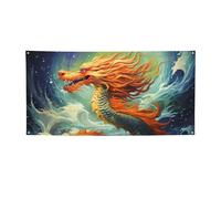 Chinese Dragon Oil Painting Banner Party Decor Backdrop Flag Birthday Party Photography Background Decoration Banners and Signs Wall Decor Banner Partysupplies Favors 71 x 47 Inch Small