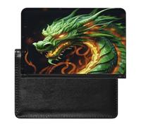 Chinese Dragon Passport Holder for Travel Document Holders PU Leather Credit Card Holder Minimalist Front Pocket Wallet Fashion Passport Wallet Cover Case Slim Bifold
