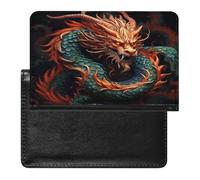 Chinese Dragon Passport Holder Passport Wallet Document Organizer Protector PU Leather Card Slot Travel Accessories