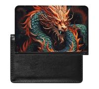 Chinese Dragon Passport Holder Premium PU Leather Passport Cover Portable Travel Passport Protector Case Unisex Travel Essentials Document Organizer for Vacation Business Trips