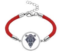 Chinese Dragon People Head Art Pattern Lucky Red String Bracelet Rope Bracelet Handmade