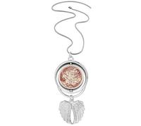 Chinese Dragon Phoenix Fly Animal Portrait Pendant Angel Wings Rotating Necklace Jewelry