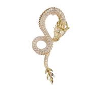 Chinese Dragon Pin Brooch Fashionable Alloy Dragon Brooch Crystal Lapel Pin Chinese Badge Charm Lucky Jewelry For Women
