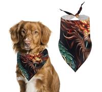 Chinese Dragon Printed Pet Scarf Polyester Triangle Scarf - One Size (27.6in X 11.8in)
