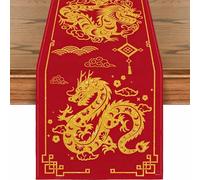 Chinese Dragon Printed Table Runner, Chinese New Year Decorations 2026, 13x72 inches Chinese New Year Table Runner for Spring Festival Party Supplies, Dining Table Decoration, Home Party Decor (A)