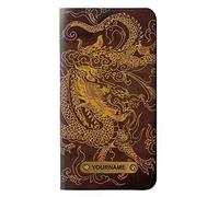 Chinese Dragon PU Leather Flip Case Cover For iPhone 11 Pro Max PU Leather Flip Case Cover For iPhone 11 Pro Max with Personalized Your Name on Leather Tag