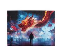 Chinese Dragon Red Lantern Wooden Puzzle 500 Piece Jigsaw Puzzle for Adults Challenging Puzzle for Game Size 15"x20.4"