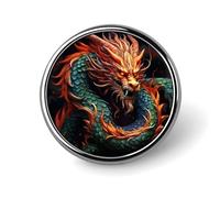 Chinese Dragon Round Badge Personalized Metal Lapel Pin Badges Fit Clothing Bags Hat Humorous Printed Brooch Badge Party Decorations Accessories for Men Women