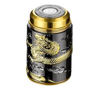 Chinese Dragon Shaver Easy-to-use Electric Men Carved Ipx6 Waterproof Type-c Rechargeable Mini Travel Rotary Razor Portable Hair Beard Trimmer Remover Black