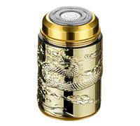 Chinese Dragon Shaver Easy-to-use Electric Men Carved Ipx6 Waterproof Type-c Rechargeable Mini Travel Rotary Razor Portable Hair Beard Trimmer Remover Golden