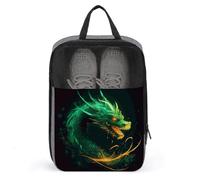 Chinese Dragon Shoe Bag Breathable Mesh Printed Footwear Organizer Lightweight Carry Sack for Travel Luggage Business Trip Daily Shoe Packing