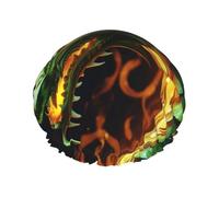 Chinese Dragon Shower Cap Reusable Waterproof Shower Bonnet for Women Men Elastic Band Bath Hair Hat Double Layered Washable Bath Cap for All Hairstyles, Travel-Friendly