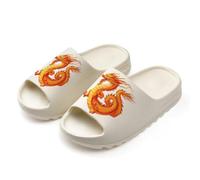 Chinese Dragon Slides for Women Men Soft Thick Bottom Coconut Slippers Sandals for Bathroom Beach