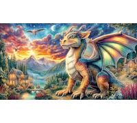 Chinese-dragon-soaring-through-colorful-clouds Puzzle for Adults 1000 Pieces Recycled Paper Fun and Challenging Family Game Educational Game Decompression Beautiful Decoration Puzzle 38x26/1000pcs
