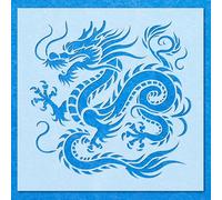 Chinese Dragon Stencil: Mylar Airbrush Wall Art Painting Crafts - 190 Micron-A3 Stencil - Design Size (263 x 257 mm)