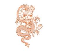 Chinese Dragon Style Wall Stickers Paster Paper 32x48.7cm Art Decoration Small Orange