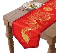 Chinese Dragon Table Runner, 72x13 Inch Zodiac Dragon Kitchen Dining Table Decoration, Chinese New Year Decoration, for Spring Festival Party Supplies Kitchen Dining Decoration