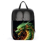 Chinese Dragon Travel Shoe Bag Holds with Dual Zippers & Mesh - Large Capacity Portable Shoe Storage Bags, Water-Resistant Shoe Pouch Organizer for Man Women Travel & Daily Use