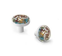 Chinese Dragon Versus Tiger in The Landscape Cabinet Knobs and Wall Hooks, 6 Pack Modern Drawer Pulls with White Base, Solid Zinc Alloy Handles for Kitchen, Bathroom, Dresser