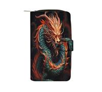 Chinese Dragon Wallet Multifunctional Leather Wallets for Men Compact Long Wallet Credit Card Holder Passport Bag