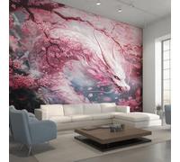 Chinese Dragon Wallpaper, Pink Wild Animal China Asian Wall Mural, Wallpaper for Bedroom Living Room, Home Decor, Photo Wall Paper, 350 x 256 cm C0&RRD