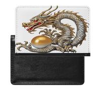 Chinese Dragon with Pearl Passport Holder Cover Wallet Case PU Leather Passport Book Card Holder for Travel Must Haves