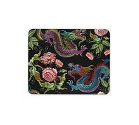 Chinese Dragons And Flowers Mouse Mat Pad - Asian Art Computer #14443