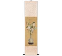 Chinese Elegant Vertical Xuan Paper Hanging, Lotus In Vase Scroll Painting, Asian Feng Shui Decor, Elderly Gift Collection(150 * 30cm)