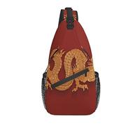 Chinese Element Dragon Sling Backpack Chest Crossbody Bag Casual Daypack for Men Women