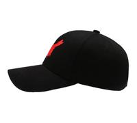 Chinese Embroidery Style Baseball Cap, Black with Red China Text, Hip-Hop Street Hat with Flag Patch