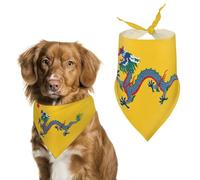 Chinese Empire Under The Qing Dynasty Flag Dog Bandana Puppy Cat Scarfs Bibs Washable Triangle Kerchief Pet Gifts