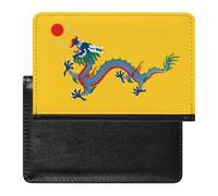 Chinese Empire Under The Qing Dynasty Flag Passport Holder Travel Wallet Cover Case with Card Slot Organiser for Men Women