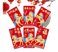 Chinese Envelopes 2026,Portable Home Decoration in Cartoon Themes 6 Pieces - Decoration for Chinese ,Children Boys Girls Youth