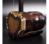 Chinese Erhu, Erquan Erhu Black Sandalwood Flat Octagonal Tube Chinese String Instruments