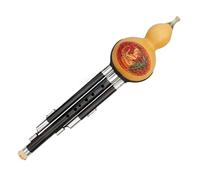Chinese Ethnic Hulusi C Key/B Flat Beginner Ebony Natural Gourd Hulusi Flute Instrument Professional Hulusi (Color : B flat)