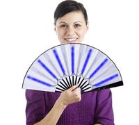 Chinese Fan with LED Glow, Accessory for Disco Performance 33x2x2cm | Flashing Folding Fan with 150G Battery, Bright Hand Finder Worthy for Faith