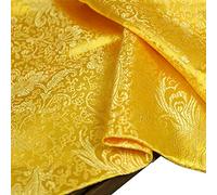 Chinese Faux Silk Fabric Phoenix Floral Brocade Satin Fabric Sold by Meter (Dark Gold)