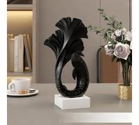 Chinese Feng Shui Black Fish Statue - Resin Fish Sculpture for Home Decor, Perfect for Office, Living Room, Bedroom, and Study - Elegant Decorative Figurine