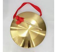 Chinese Feng Shui Brass Gong, Authentic gong Mini gong Small gong desktop gong 15cm Brass Cymbals with Round Hammerswoodstock chimes(32cm)