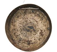 Chinese Feng Shui Brass Gong Instrument,Hand gongs Cymbals Made of Copper Church Opera Percussion with Round Hammers Purely Handmade(38cm)