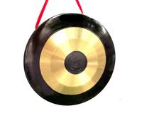 Chinese Feng Shui Brass Gong, Traditional Chinese Percussion Instrument,Black Edged Gong Opening(32cm)