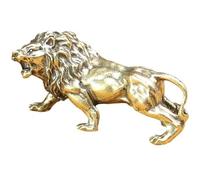 Chinese Feng Shui Brass Lion Statue Figurines Antique Animal Sculpture for Home Office Table Decor Collectibles Housewarming Gift