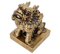 Chinese Feng Shui Chi Lin / Kylin Statue Guardian Attract Money and Good Luck Wealth Prosperity qilin Statue Feng Shui Decor Home Decoration Sculpture Gift Collection (2.0" L x 2.1" W x 2.8" H)