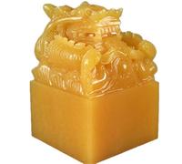 Chinese Feng Shui Dragon Statue - 2024 Home Decor Natural Topaz Figurine - Luck & Success Sculpture - 12cm Feng Shui Craft for Prosperity & Positive Energy