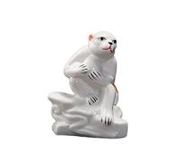 Chinese Feng Shui Dragon Statue - 2024 Year of the Dragon Zodiac Figurine, White Ceramic Collectible for Home Office Car Decor, for Animal Lovers and Collectors