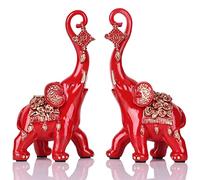 Chinese Feng Shui Gold Elephant Statues Home Decor Elefantes De La Suerte Entertainment Center Decor Elephant Statues Home Decor Figuras Decorativas Para Sala Living Room Desk Wine Cabinet(red)