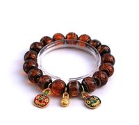 Chinese Feng Shui “Gold Swallows Beast” Woman/Man bracelet,blessings for wealth, Good Luck, Health,Cause and Studies (Coffee - Wealth, For Woman: 10mm Per Bead*19 Beads)