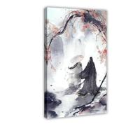 Chinese Feng Shui Ink Painting Art Painting Poster Canvas Poster Wall Art Decor Print Picture Paintings for Living Room Bedroom Decoration 16x24inch(40x60cm)